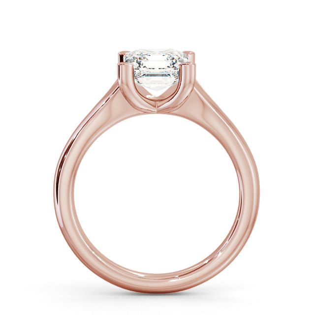 Asscher Diamond Engagement Ring 9K Rose Gold Solitaire - Rivar ENAS4_RG_UP