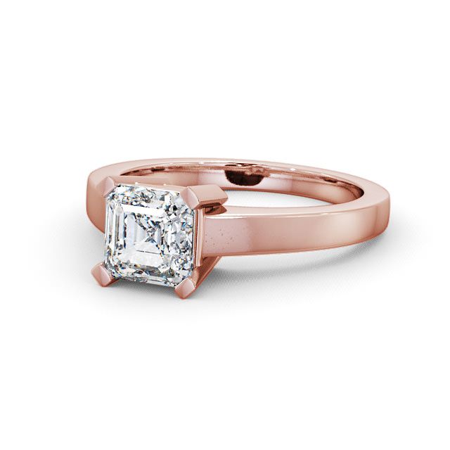 Asscher Diamond Engagement Ring 9K Rose Gold Solitaire - Kielder ENAS5_RG_FLAT