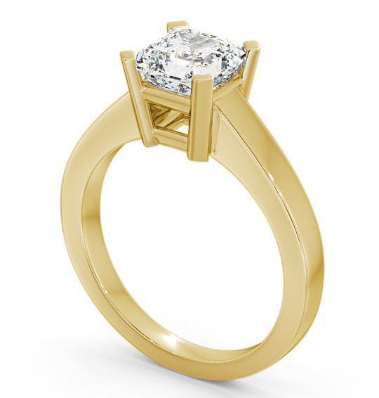 Asscher Diamond Engagement Ring 18K Yellow Gold Solitaire - Kielder ENAS5_YG_THUMB1