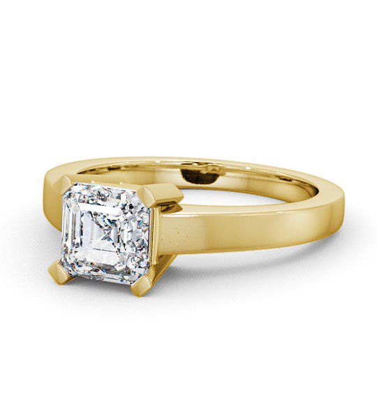  Asscher Diamond Engagement Ring 18K Yellow Gold Solitaire - Kielder ENAS5_YG_THUMB2 