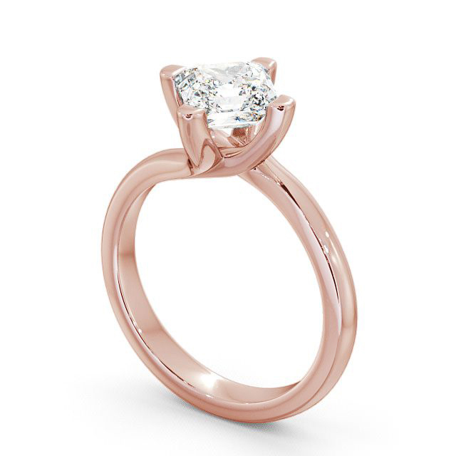 Asscher Diamond Engagement Ring 18K Rose Gold Solitaire - Saul ENAS6_RG_SIDE