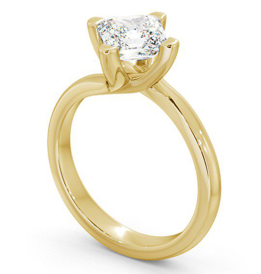 Asscher Diamond Engagement Ring 9K Yellow Gold Solitaire - Saul ENAS6_YG_THUMB1
