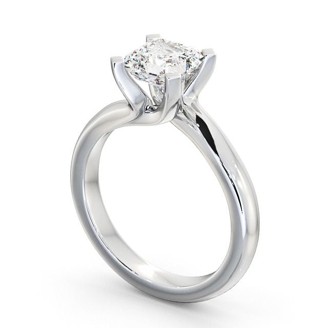 Asscher Diamond Engagement Ring 9K White Gold Solitaire - Carew ENAS8_WG_SIDE