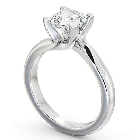 Asscher Diamond Engagement Ring 9K White Gold Solitaire - Carew ENAS8_WG_THUMB1