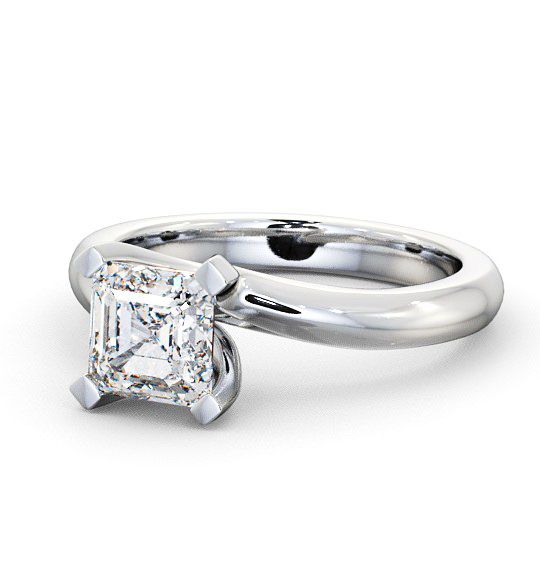  Asscher Diamond Engagement Ring Palladium Solitaire - Carew ENAS8_WG_THUMB2 