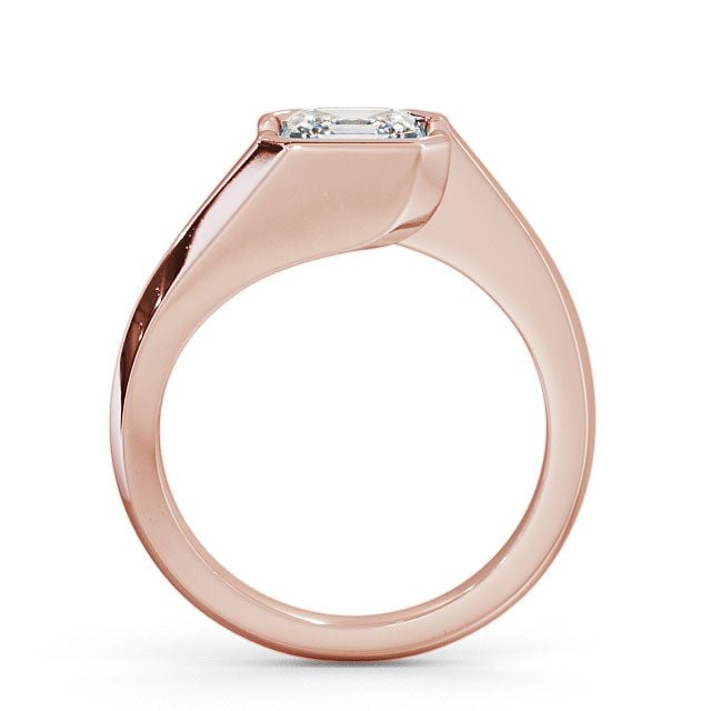 Asscher Diamond Engagement Ring 18K Rose Gold Solitaire - Beaufort ENAS9_RG_UP