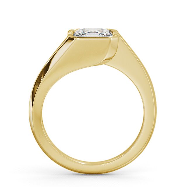 Asscher Diamond Engagement Ring 9K Yellow Gold Solitaire - Beaufort ENAS9_YG_UP