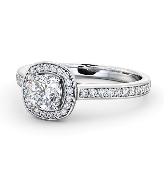  Halo Cushion Diamond Engagement Ring 18K White Gold - Batilly ENCU10_WG_THUMB2 