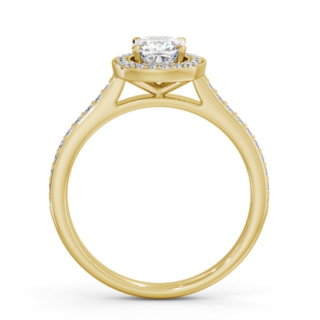 Halo Cushion Diamond Engagement Ring 18K Yellow Gold - Batilly ENCU10_YG_UP