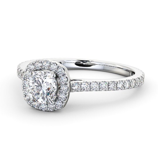  Halo Cushion Diamond Engagement Ring Platinum - Ashdon ENCU12_WG_THUMB2 