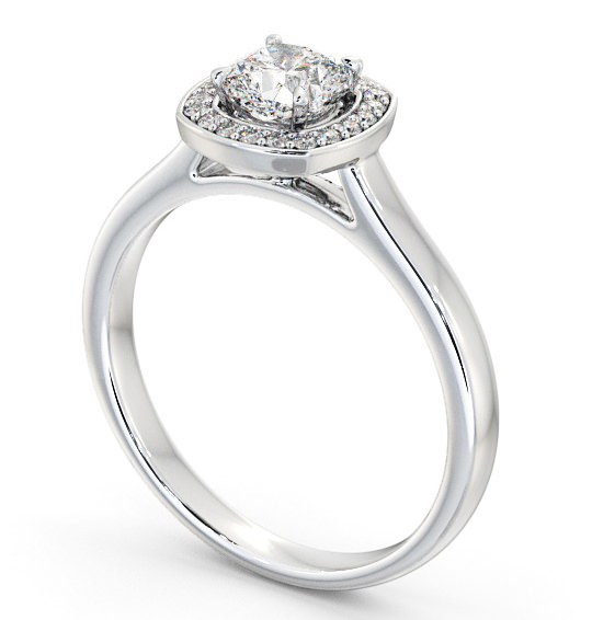  Halo Cushion Diamond Engagement Ring Platinum - Patricia ENCU13_WG_THUMB1 