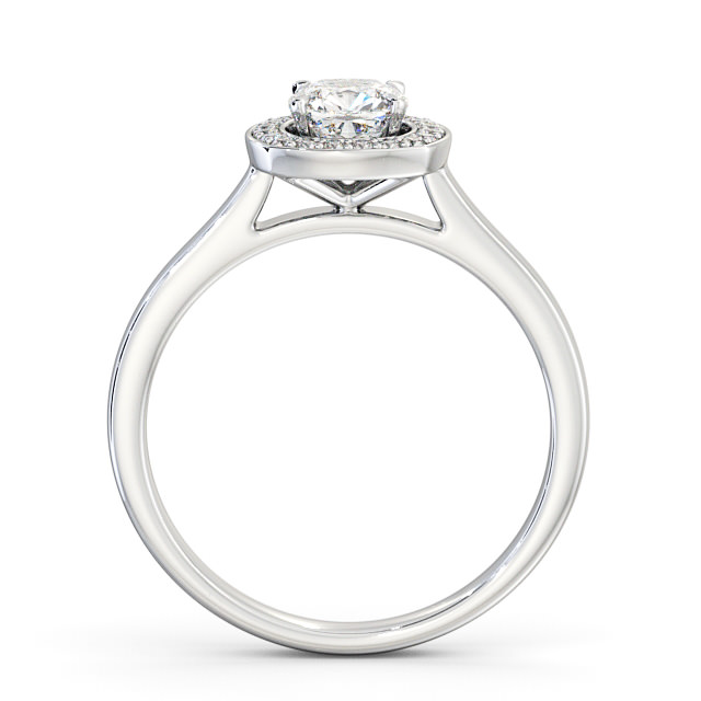 Halo Cushion Diamond Engagement Ring 18K White Gold - Patricia ENCU13_WG_UP