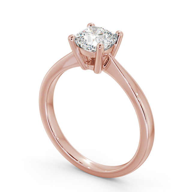 Cushion Diamond Engagement Ring 9K Rose Gold Solitaire - Naples ENCU14_RG_SIDE