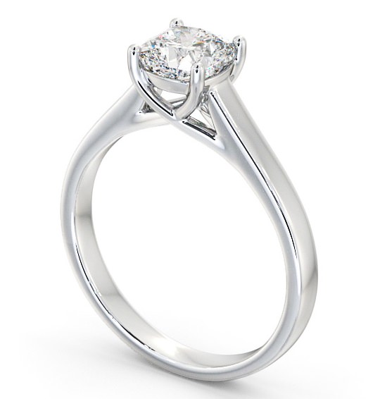 Cushion Diamond Engagement Ring 18K White Gold Solitaire - Sabella ENCU15_WG_THUMB1