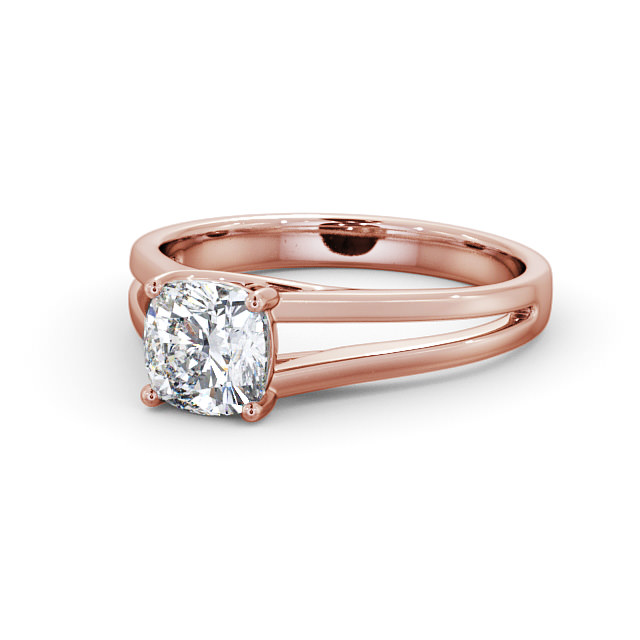 Cushion Diamond Engagement Ring 18K Rose Gold Solitaire - Kildary ENCU17_RG_FLAT