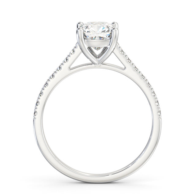 Cushion Diamond Engagement Ring Palladium Solitaire With Side Stones - Durrow ENCU18_WG_UP