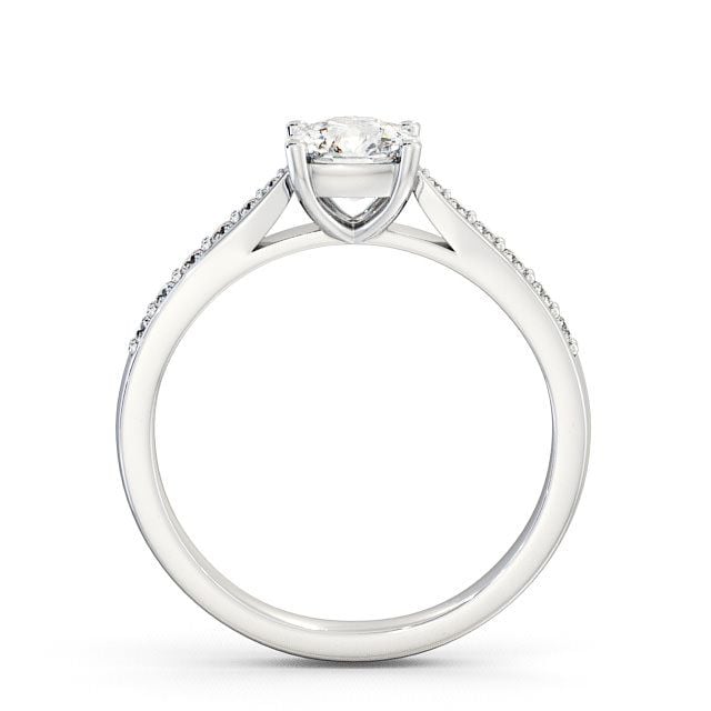 Cushion Diamond Engagement Ring Platinum Solitaire With Side Stones - Alcombe ENCU1S_WG_UP