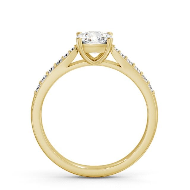 Cushion Diamond Engagement Ring 9K Yellow Gold Solitaire With Side Stones - Alcombe ENCU1S_YG_UP