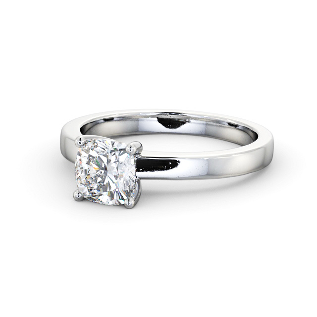 Cushion Diamond Engagement Ring Platinum Solitaire - Antoinette ENCU20_WG_FLAT