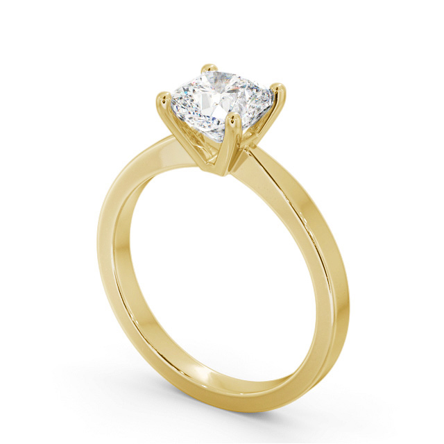 Cushion Diamond Engagement Ring 9K Yellow Gold Solitaire - Otra ENCU21_YG_SIDE
