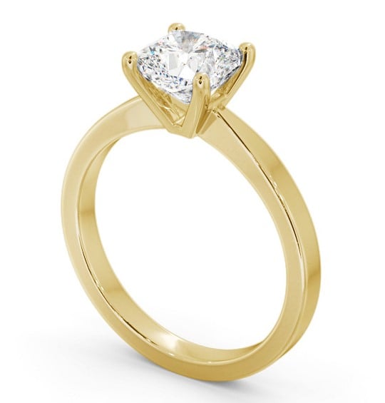 Cushion Diamond Engagement Ring 9K Yellow Gold Solitaire - Otra ENCU21_YG_THUMB1