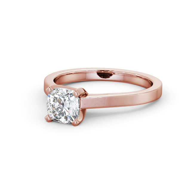 Cushion Diamond Engagement Ring 9K Rose Gold Solitaire - Illington ENCU23_RG_FLAT