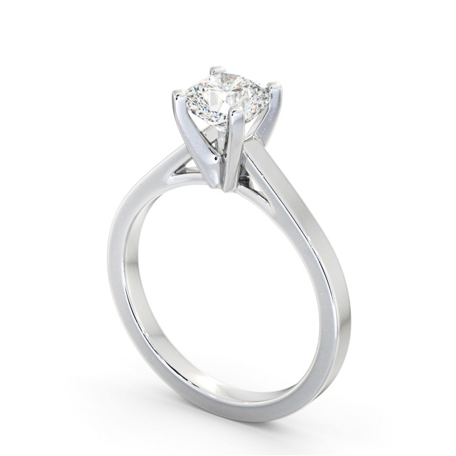 Cushion Diamond Engagement Ring 18K White Gold Solitaire - Illington ENCU23_WG_SIDE