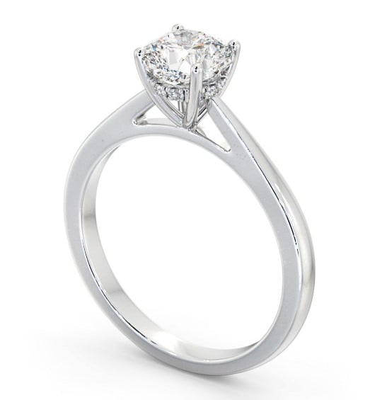 Cushion Diamond Engagement Ring 18K White Gold Solitaire - Hampeth ENCU25_WG_THUMB1