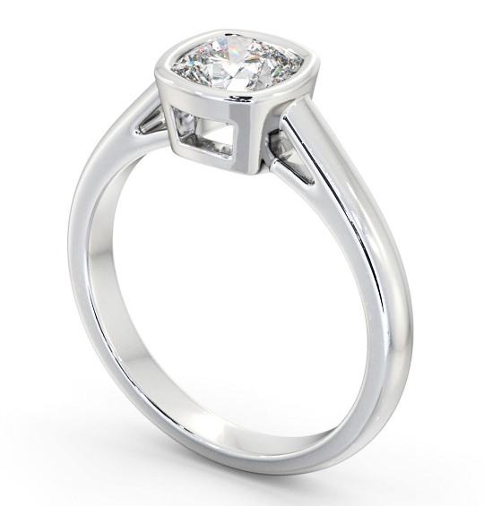 Cushion Diamond Engagement Ring 18K White Gold Solitaire - Gleaston ENCU28_WG_THUMB1