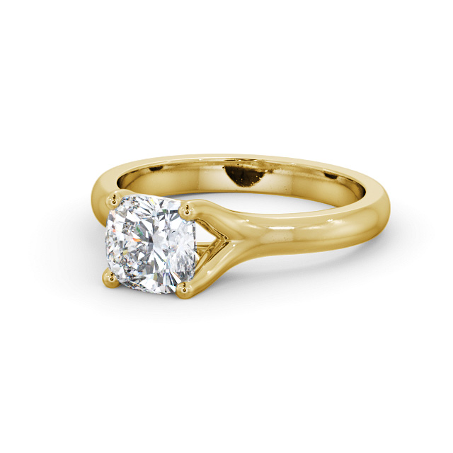 Cushion Diamond Engagement Ring 9K Yellow Gold Solitaire - Gonila ENCU31_YG_FLAT