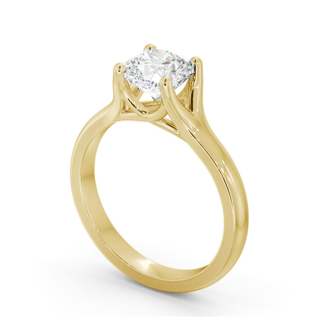 Cushion Diamond Engagement Ring 9K Yellow Gold Solitaire - Gonila ENCU31_YG_SIDE