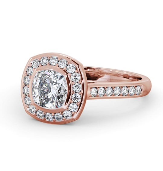  Halo Cushion Diamond Engagement Ring 18K Rose Gold - Farlam ENCU32_RG_THUMB2 