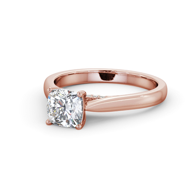 Cushion Diamond Engagement Ring 9K Rose Gold Solitaire - Fiorenza ENCU33_RG_FLAT