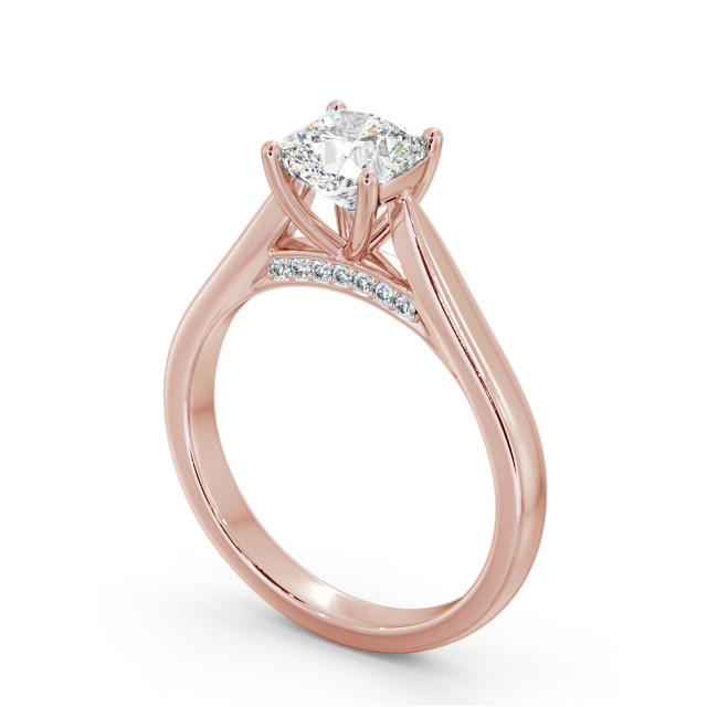 Cushion Diamond Engagement Ring 9K Rose Gold Solitaire - Fiorenza ENCU33_RG_SIDE