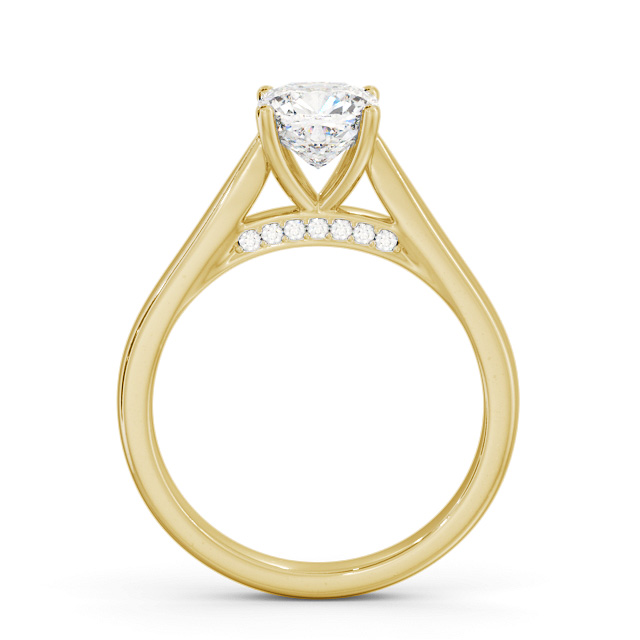 Cushion Diamond Engagement Ring 18K Yellow Gold Solitaire - Fiorenza ENCU33_YG_UP