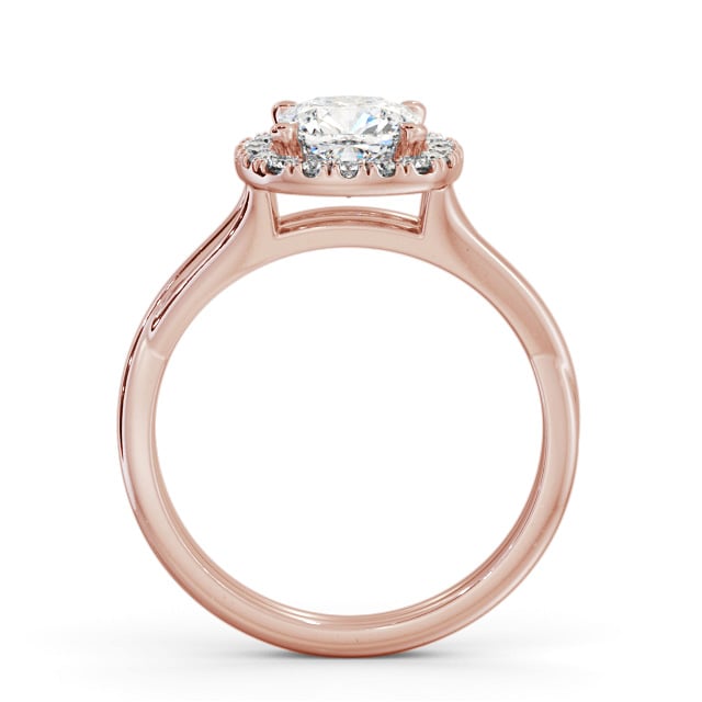 Halo Cushion Diamond Engagement Ring 18K Rose Gold - Nydia ENCU38_RG_UP