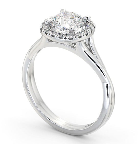  Halo Cushion Diamond Engagement Ring Platinum - Nydia ENCU38_WG_THUMB1 