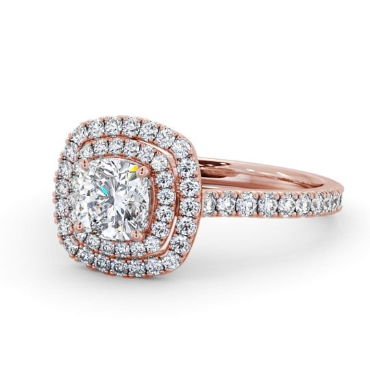  Halo Cushion Diamond Engagement Ring 18K Rose Gold - Kimcoe ENCU39_RG_THUMB2 