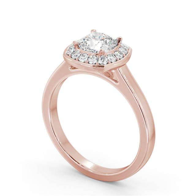 Halo Cushion Diamond Engagement Ring 9K Rose Gold - Resoline ENCU40_RG_SIDE