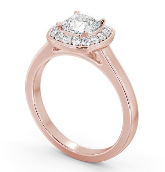 Halo Cushion Diamond Engagement Ring 9K Rose Gold - Resoline ENCU40_RG_THUMB1
