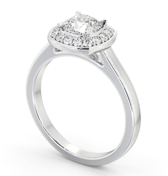 Halo Cushion Diamond Engagement Ring 18K White Gold - Resoline ENCU40_WG_THUMB1