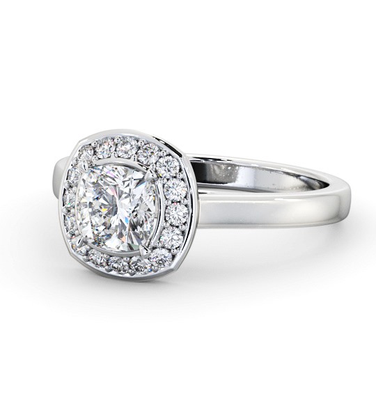  Halo Cushion Diamond Engagement Ring Platinum - Resoline ENCU40_WG_THUMB2 