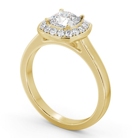  Halo Cushion Diamond Engagement Ring 18K Yellow Gold - Resoline ENCU40_YG_THUMB1 