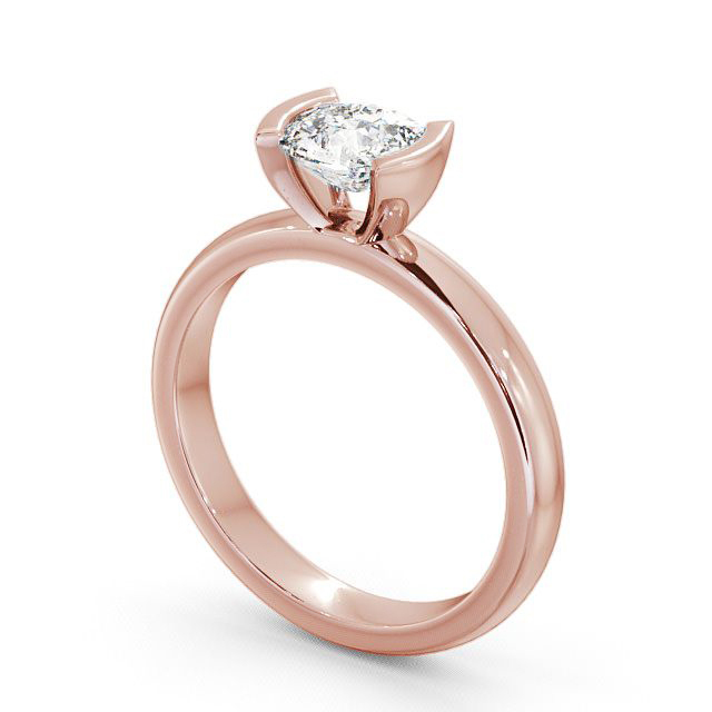 Cushion Diamond Engagement Ring 9K Rose Gold Solitaire - Rosley ENCU5_RG_SIDE