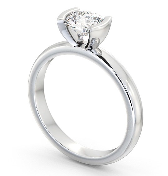 Cushion Diamond Engagement Ring Palladium Solitaire - Rosley ENCU5_WG_THUMB1