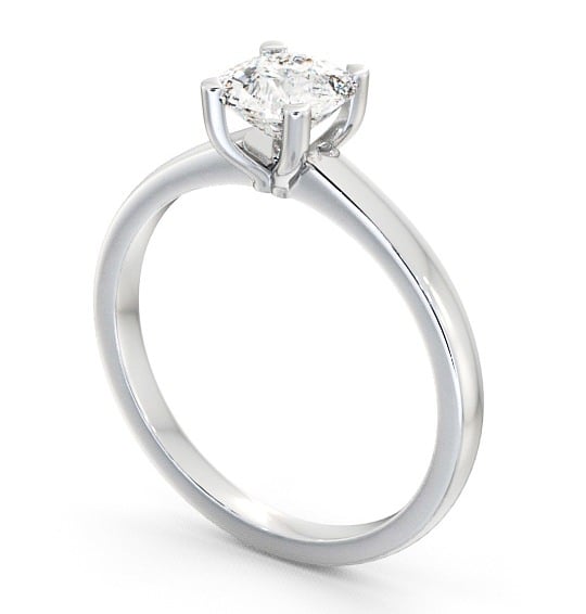 Cushion Diamond Engagement Ring 18K White Gold Solitaire - Treal ENCU6_WG_THUMB1