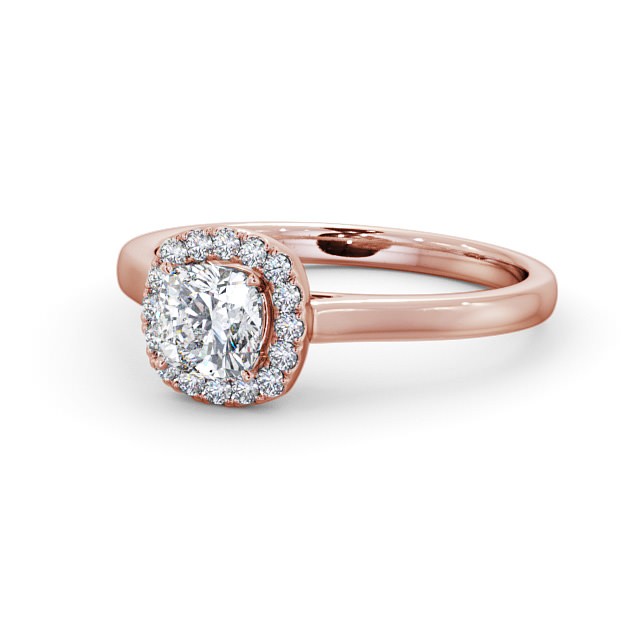 Halo Cushion Diamond Engagement Ring 9K Rose Gold - Valentina ENCU8_RG_FLAT