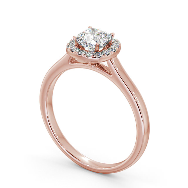 Halo Cushion Diamond Engagement Ring 9K Rose Gold - Valentina ENCU8_RG_SIDE