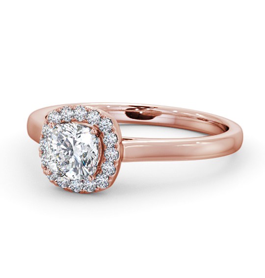  Halo Cushion Diamond Engagement Ring 9K Rose Gold - Valentina ENCU8_RG_THUMB2 