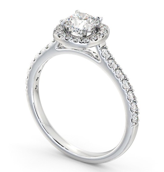 Halo Cushion Diamond Engagement Ring 18K White Gold - Adriana ENCU9_WG_THUMB1